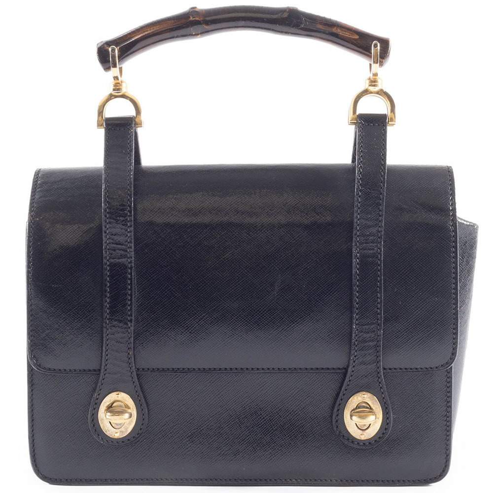 Gucci bag bamboo leather black